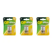 3x 1pc GP 9V Ultra Alkaline Battery Multi Purpose for Smoke Detectors/Radios