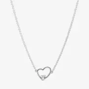 New Genuine Pandora Asymmetric Heart of Love Collier Necklace 397797CZ-45cm