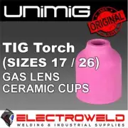 2x UNIMIG 17 26 TIG Torch Gas Lens Ceramic Cup, Size 4 5 6 7, 6mm 8mm 10mm 11mm