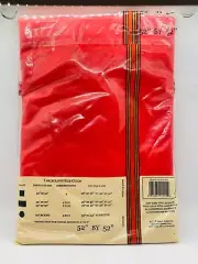 Christmas Red Vinyl Table Cloth with Flannel Back - Square 52" by 52” easy care