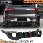For Volkswagen VW MK8 Golf 8 GTI 2020+ Dry Carbon Fiber Rear Bumper Diffuser Lip (for: Volkswagen)