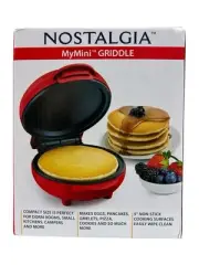 Nostalgia My Mini 5" Griddle Red Non Stick Compact For Camper Dorm NEW!