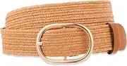 [HekouJiub] Straw Belts for Women Boho Elastic Straw Woven Belt Summer Stretchy Raffia Waist for Dress Casual