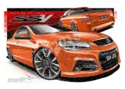 HOLDEN VF SSV UTE FANTALE A3 FRAMED PRINT (HC734)