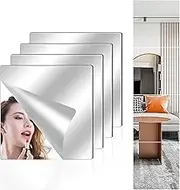 Yontlyandd 4 Pack Acrylic Mirror Tiles, 8”x8”Unbreakable Wall Mirror Full Length, Stick on Small Mirrors for Wall Decor, Home Gym Mirrors Plastic Mirror for Bedroom (4, 8" x 8")