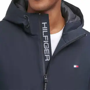 【Tommy Hilfiger】TOMMY 經典Logo連帽保暖衝鋒風衣外套-深藍色(平輸品/百搭必備)