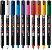 POSCA PC-1MR Paint Marker Pens - 0.7mm Nib - Pack of 10 Colours