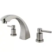 Kingston Brass KS4368DL Two-Handle Roman Tub Faucet, Brushed Nickel, Nickel