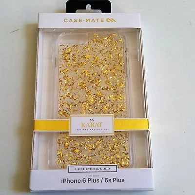 Case-Mate KARAT Case Clear Bumper 24k Gold Elements iPhone 6 Plus 6S Plus New