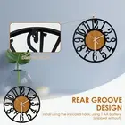 Iron Wall Clock with Hook Battery Operated Non Ticking Silent Hanging Wall guwak