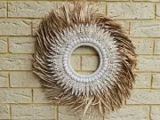 Seashells and grass decorative tribal necklace home decor hanging art