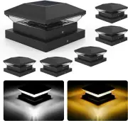 T-SUN LED Solar Powered Deck Post Lights Garden Cap Square Landscape Fence Lamps