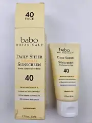 Babo Botanicals Daily Sheer Mineral Face Sunscreen Lotion SPF40 - Natural Zinc