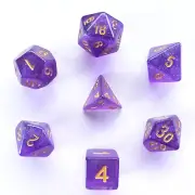 Galactic Dice Premium Dice Sets - Purple Iridescent (Purple & Gold) Acrylic Set