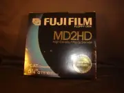 Sealed Pack of 10 5 1/4" Floppy Disks, Fuji Film MD2HD 1.6 MB PC/AT Compatible