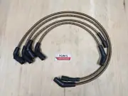 Harley-Davidson 2017-23 Road King Cloth braided spark plug wires Brown Black