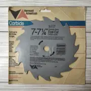 Vermont American 7- 7-1/4" Carbide Saw Blade 16 Teeth Fast Cut Chisel Tooth, USA