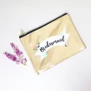 Gold Pouch Wedding Bag Bridal Bride Bridesmaid Hens Make Up Night Shower Gift
