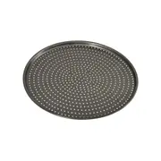 Bakemaster Perfect Crust Carbon Steel 32cm Pizza Crisper Tray Pan Round Grey