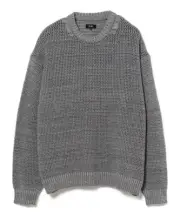 (ASK availability First) BEAMS Heather Mesh Crew Neck Knit new