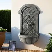 Gardeon Solar Fountain Water Feature Wall Mount Garden Fountains 80CM Grey