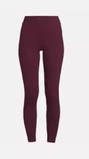 Time and Tru Women's Burgundy Brick Red Space Dye High Rise Fitted Leggings XL
