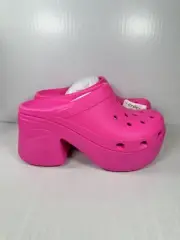Size 9 Womens Crocs Siren Clog Platform Heel Pink Crush 208547-6TW BRAND NEW