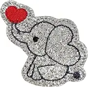 Cute Elephant with Heart Embroidered Iron On Patch for Clothing Shirt Backpack