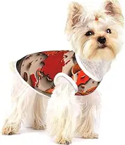 World Map Made up of Spices print Tshirts for Small Dogs Dog's Fashion Shirt Breathable Sleeveless Shirts for Small Dogs