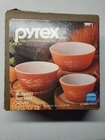 Vintage pyrex mixing 3 Bowl Set. autumn Harvest Wheat 300-49