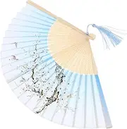 Alipis Retro Folding Dance Fan with Tassel Style Hand Fan for Home Decor Dance Parties and Cultural Events Elegant and Portable Folding Fan