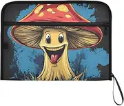 YMXFXP Mushroom Cute Red Expandable Filing Folder, 13-Pocket Funny Cute Design with Sticky Labels, A4 Letter Size Document Organizer for Office, School, Boys, Girls