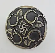 Jeremiah Watt Scarf Ring Slide White Bronze Vine Concho 1 3/4" Wild Rag Bandana