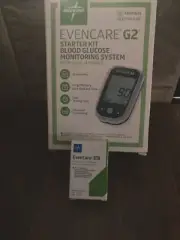 Medline EVENCARE G2 Blood Glucose Meter Monitoring System VOICE Guidance