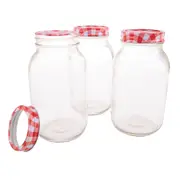 4pc Appetito 1L Mason Preserving Jars Home/Kitchen Food Storage Organiser