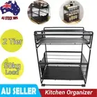 50kg 2 Tiers Under Sink Cabinet Storage Organiser Rack Pull Out Kitchen Bathroom