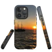 For iPhone 15 Pro Max Case, Shielding Cover, Sailing Sunset
