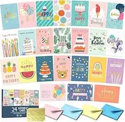Gretion Birthday Cards, 24pcs Happy Birthday Card Bulk with Envelopes Birthday Card Assorted