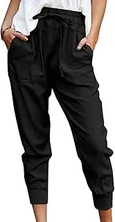 [ROSKIKI] Womens Casual Lightweight Joggers Pants Drawstring Sweatpant with Cargo Pocket Activewear