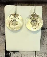 Mother Of Pearl Tree Of Life Hole Sterling 925 Silver Earrings Fashion Jewellery