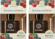 Bullsone Grasse Diffuser, Natural Car Air Fresheners, Luxury Car Perfume - Black Berry & Cherry Scent (2 Pack)