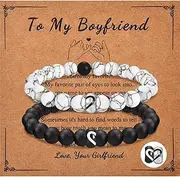 [SNORSO] Matching Couple Ring Bracelets Gifts for Boyfriend Girlfriend Husband Wife Valentine's Day Anniversary Birthday Engagement Gift Christmas for Him and Her