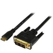 StarTech.com 2m (6.6 ft) Mini HDMI to DVI Cable, DVI-D to HDMI Cable (1920x1200p), HDMI Mini Male to DVI-D Male Display Cable Adapter - Cable for - 1