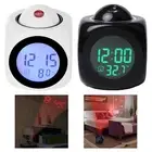 Space saving Projection Clock Compact LED Projector Alarm Clock for Bedroom