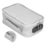 (Silver)Fireproof Document Bag W/Lock Portable Small Fireproof Document Bag U AC