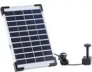 Solar Panel Water Pump with 6pcs Nozzle Kit 5.5W Solar Fountain Pump 380L/H Solar Pond Pump with 10ft Cable for Ponds Garden Bird Black
