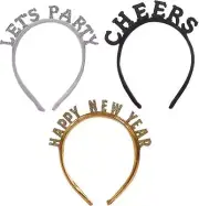 BinaryABC Happy New Years Headband,Lets Party Cheers Headband,2025 New Year Eve