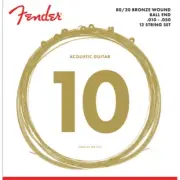 Fender 70-12L 80/20 Bronze 12-String Acoustic Guitar Strings, Light