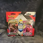 Pokemon Sword & Shield Rebel Clash & Fusion Strike 2 Pack W/ Jirachi Pin Sealed