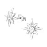 Silver Ishtar Star Stud Earrings